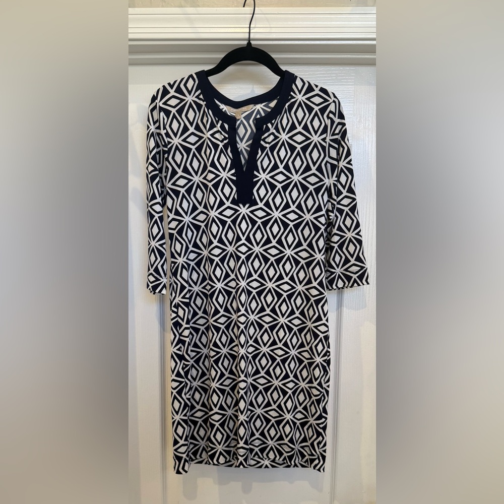 Banana Republic Black and White Patterned Dress
